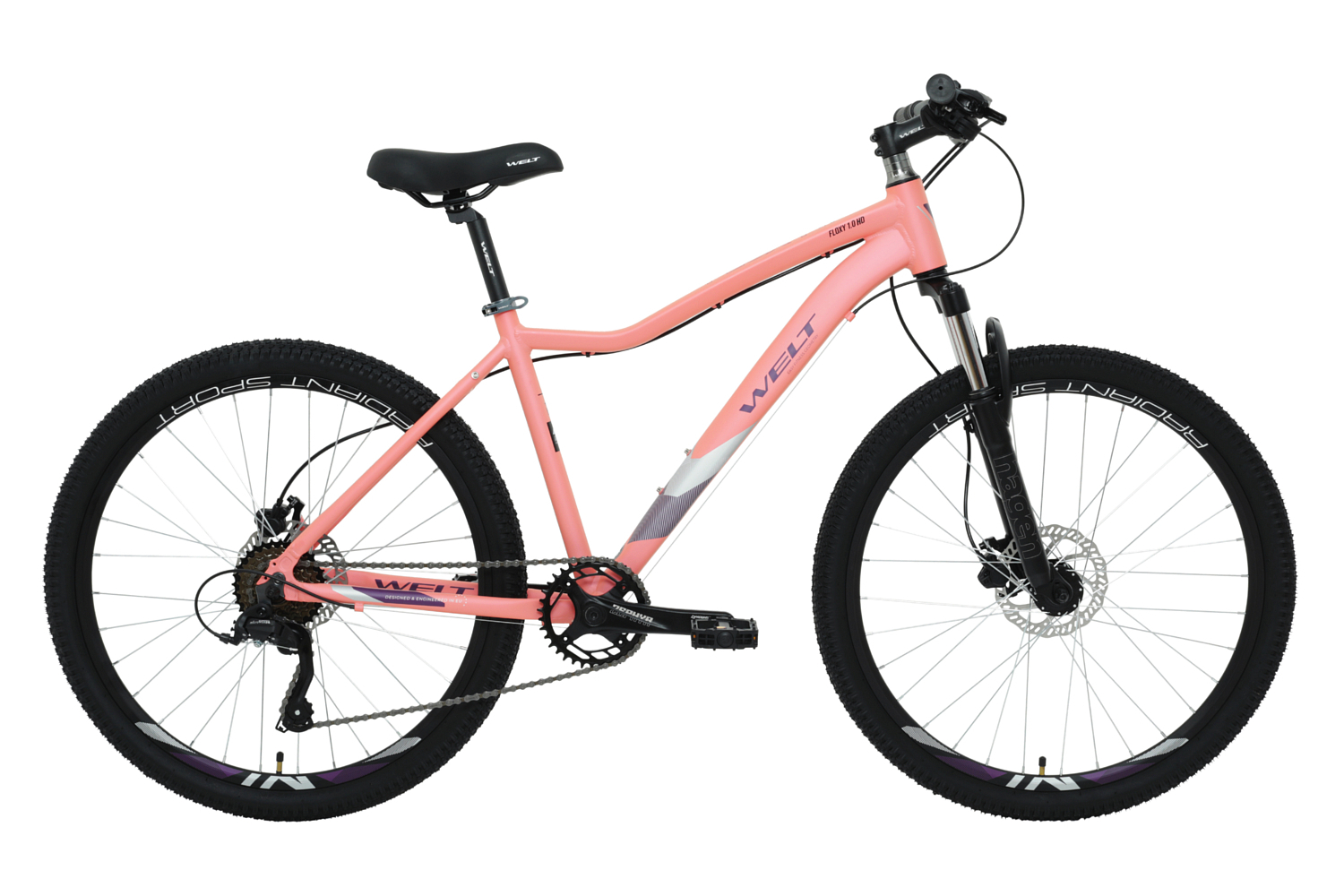 Женский велосипед Welt Floxy 1.0 HD 26, год 2024, цвет Розовый, ростовка 17