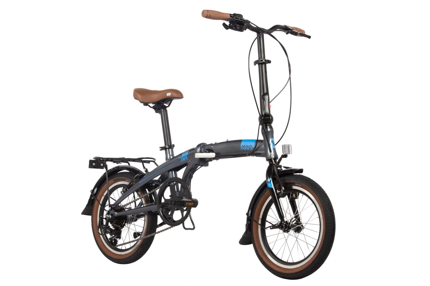 Складной велосипед Novatrack Town 16, год 2024, цвет Серебристый