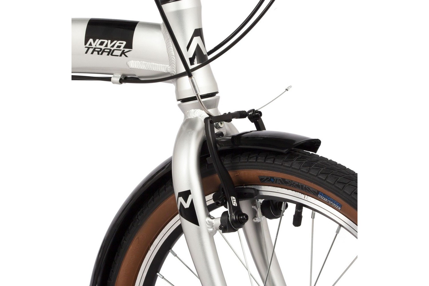 Складной велосипед Novatrack Town 20 V-brake, год 2024, цвет Серебристый