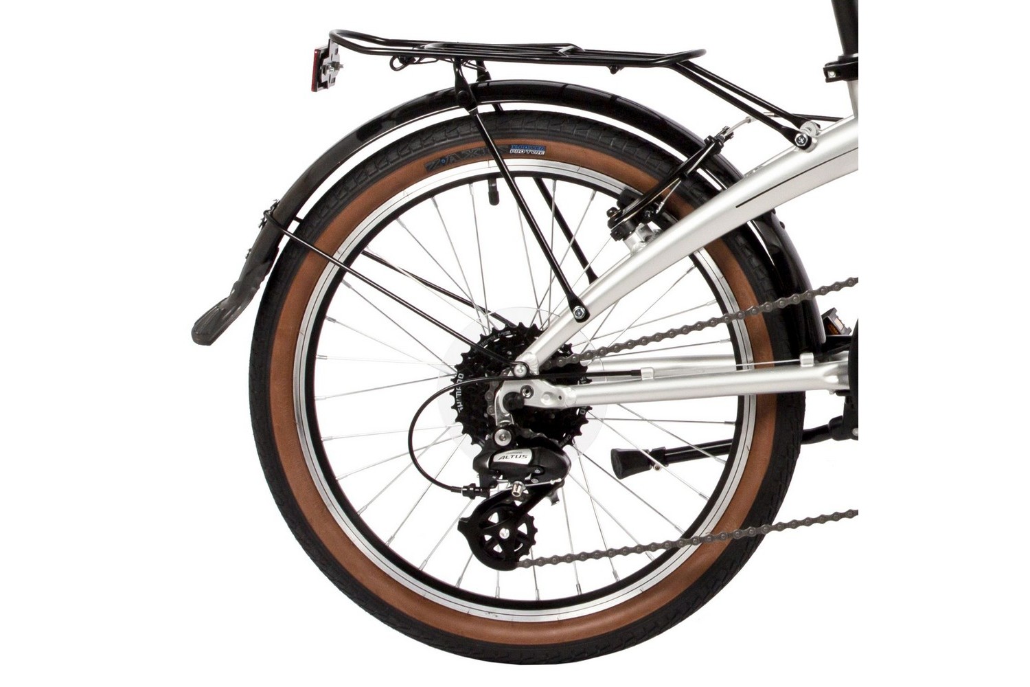 Складной велосипед Novatrack Town 20 V-brake, год 2024, цвет Серебристый