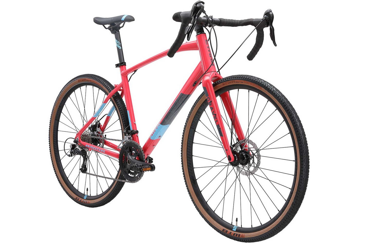 Шоссейный велосипед Stark Gravel 700.5 D, год 2024, цвет Красный-Голубой, ростовка 22