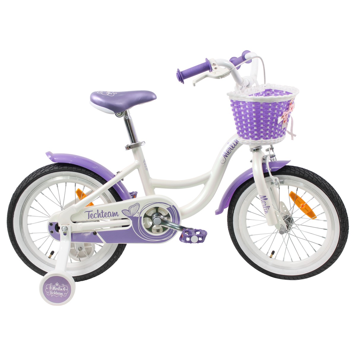 Детский велосипед Techteam TechTeam Merlin 16, год 2024, цвет Белый-Фиолетовый