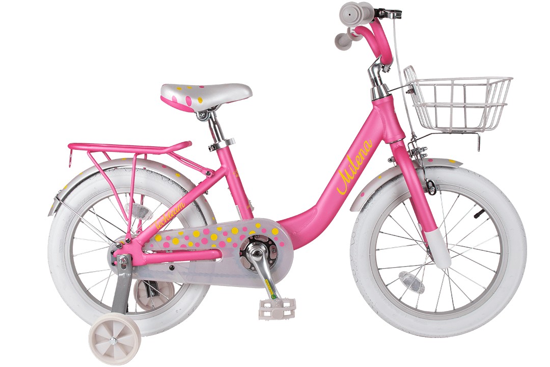 Детский велосипед Techteam TechTeam Milena 16, год 2024, цвет Розовый-Желтый