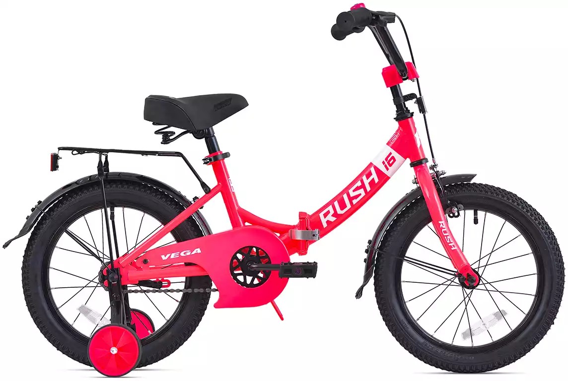 Детский велосипед Rush Hour Vega 160, год 2024, цвет Розовый