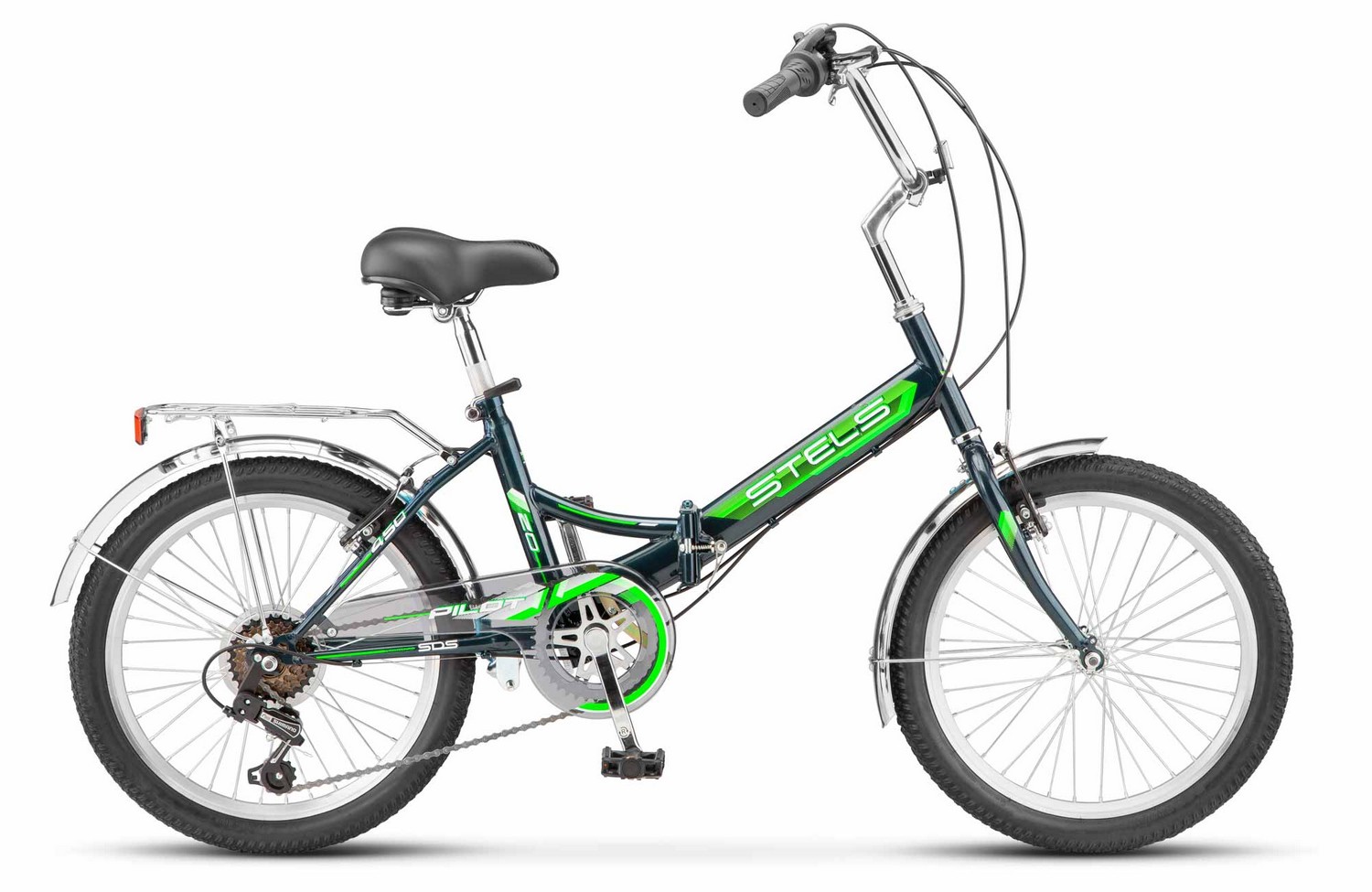 Складной велосипед Stels Pilot 450 V 20 Z010, год 2023, цвет Зеленый, ростовка 13.5