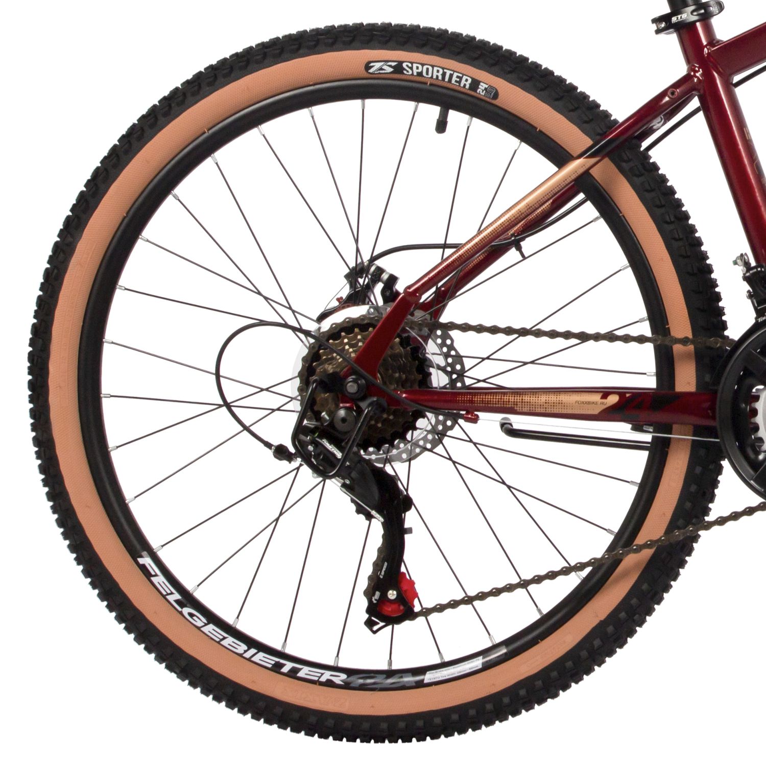 Подростковый велосипед Foxx Caiman 24, год 2024, цвет Красный, ростовка 14