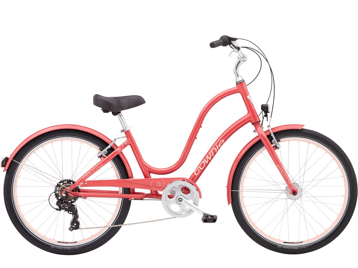 Женский велосипед Electra Townie 7D EQ Step-Thru, год 2023, цвет Красный, ростовка 18