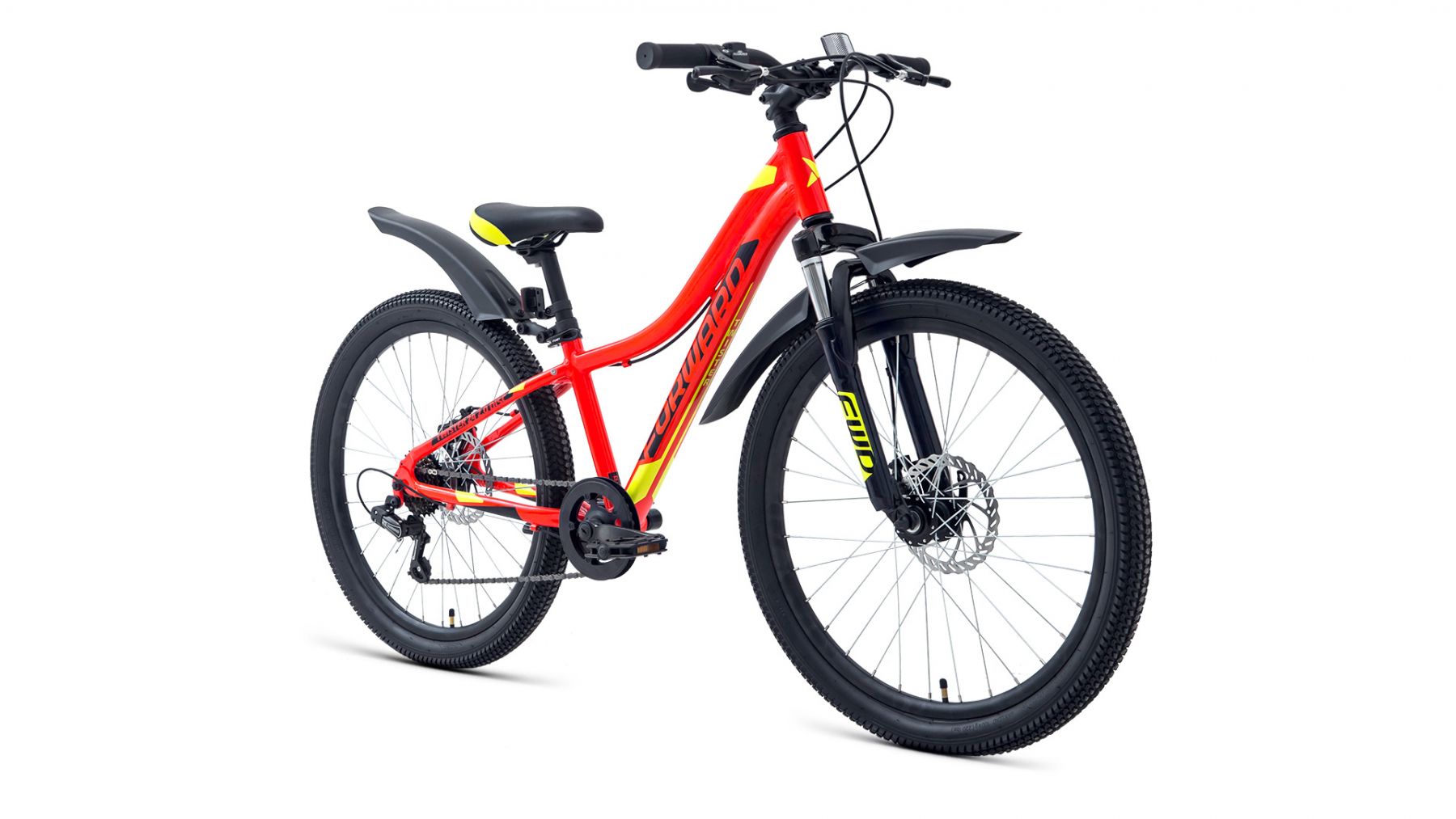Подростковый велосипед Forward Twister 24 2.0 D, год 2024, цвет Черный-Зеленый, ростовка 12