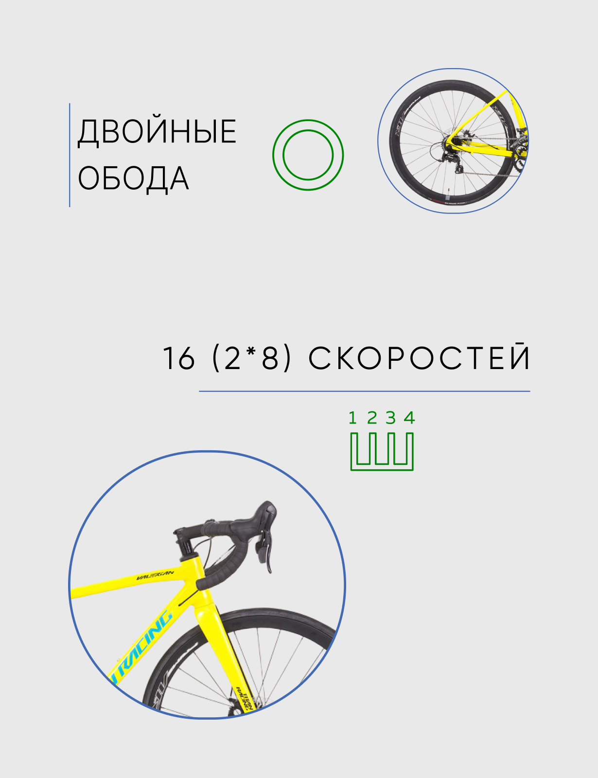 

Шоссейный велосипед Titan Racing Valerian Ryde, год 2024, цвет Желтый-Зеленый, ростовка, Valerian Ryde, год 2024, цвет Желтый-Зеленый, ростовка 19