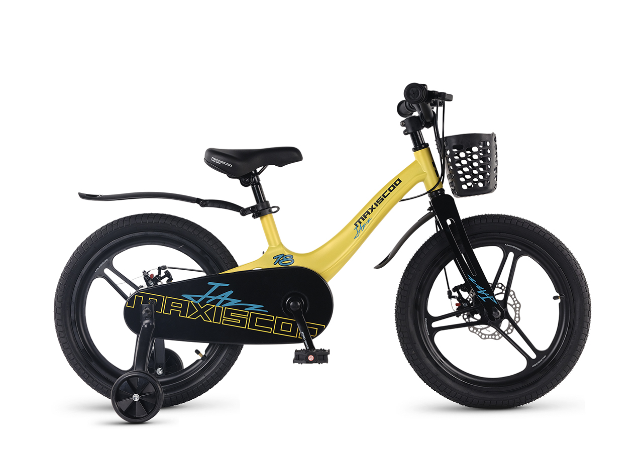 

Детский велосипед Maxiscoo Jazz Pro 18, год 2026, цвет Желтый, Jazz Pro 18, год 2026, цвет Желтый