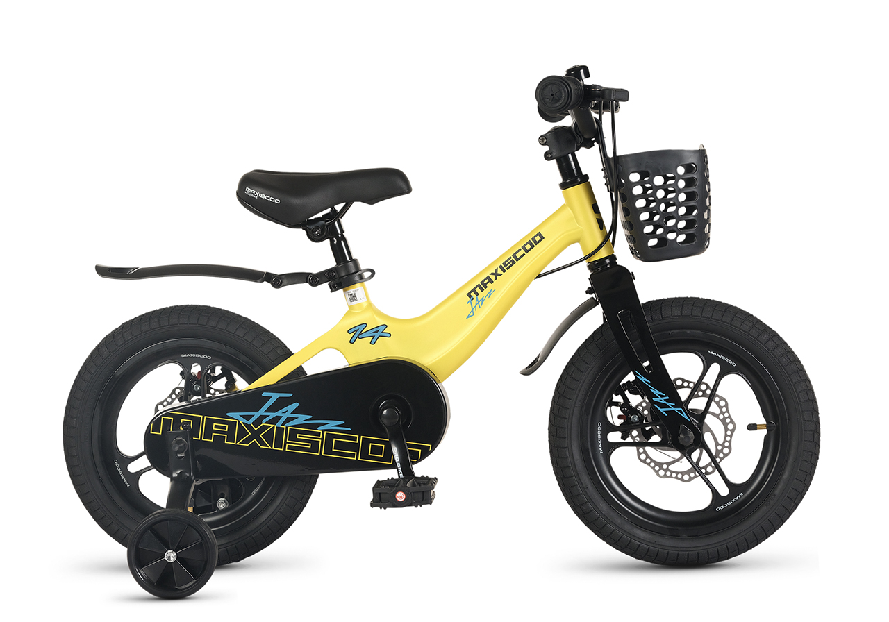 

Детский велосипед Maxiscoo Jazz Pro 14, год 2026, цвет Желтый, Jazz Pro 14, год 2026, цвет Желтый