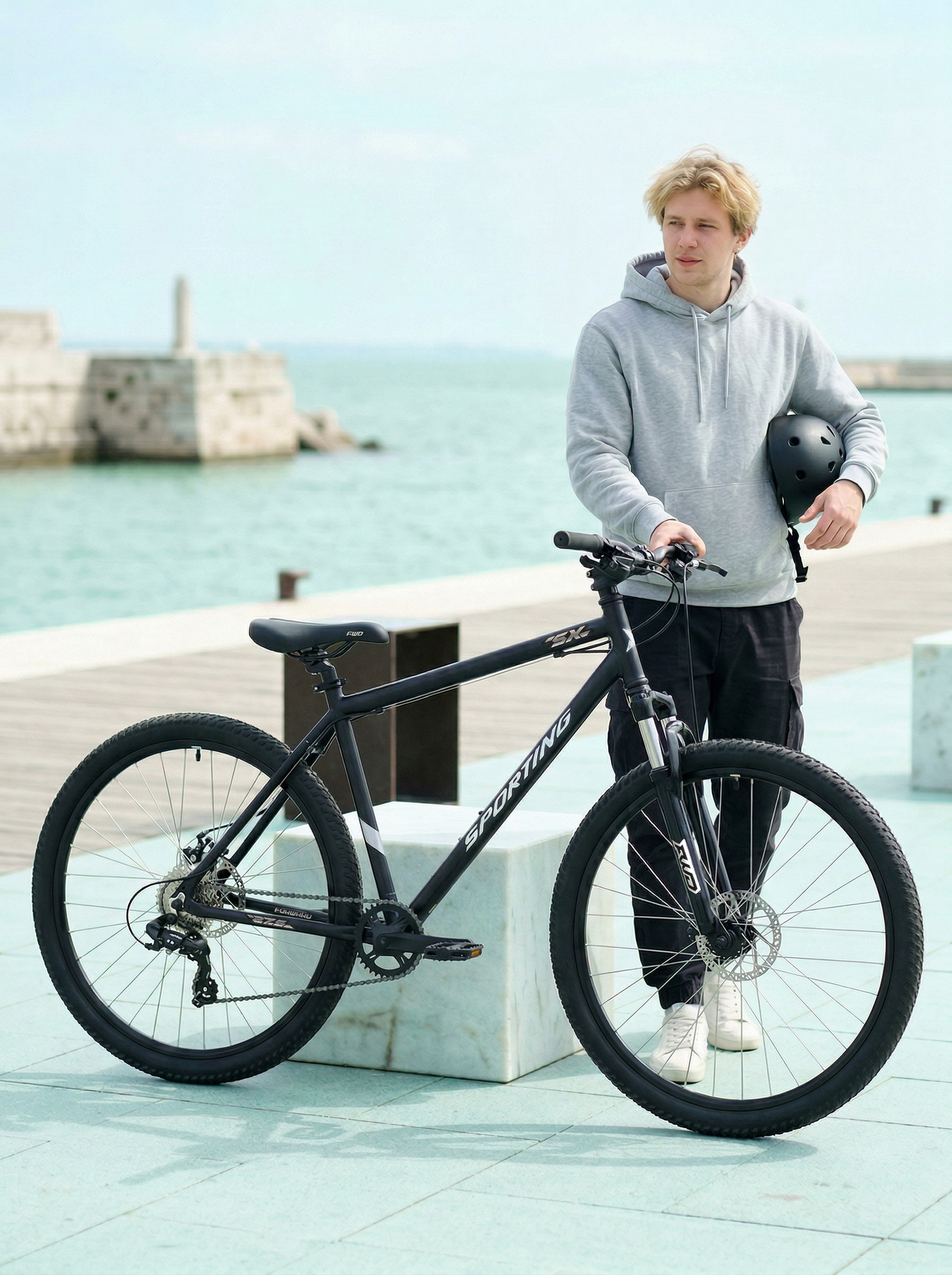 

Горный велосипед Forward Sporting SX 27.5 Black, год 2026, цвет Черный, ростовка, Sporting SX 27.5 Black, год 2026, цвет Черный, ростовка 17