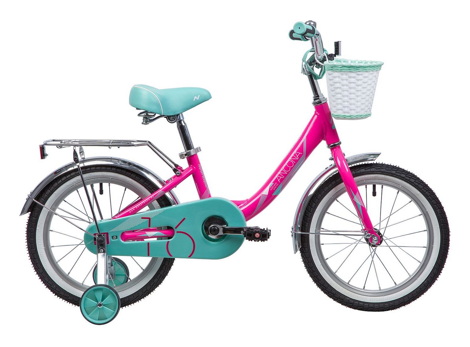 Детский велосипед Novatrack Ancona 16, год 2019, цвет Розовый