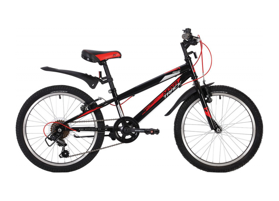 Детский велосипед Novatrack Racer 20, год 2020, цвет Черный