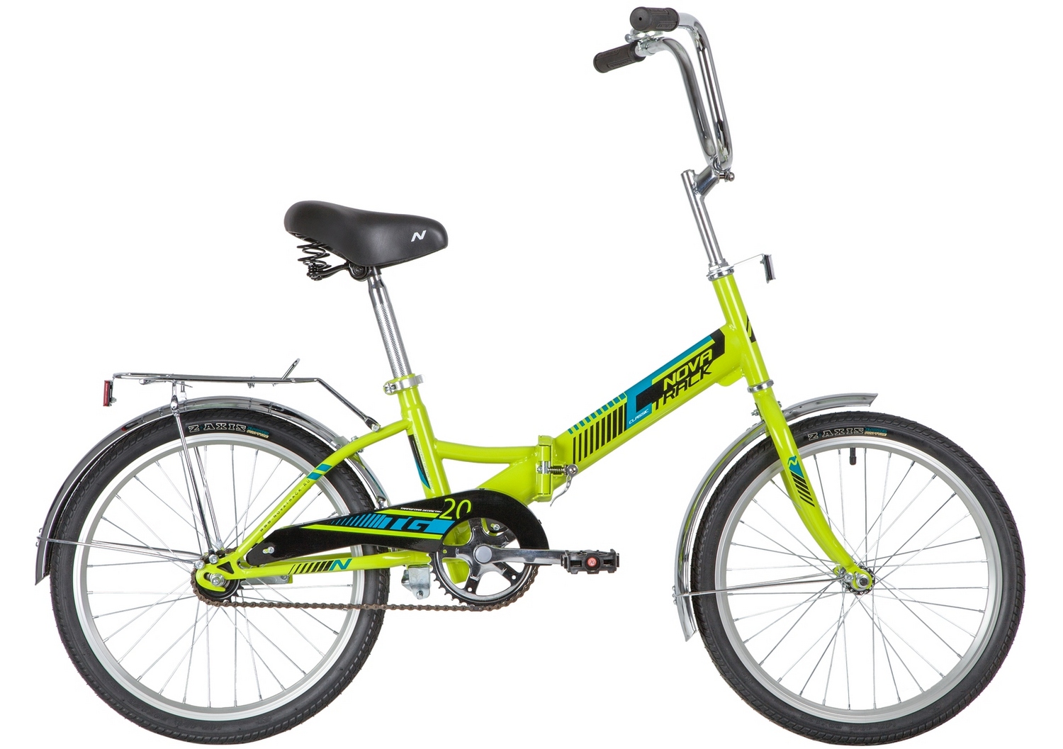 Складной велосипед Novatrack TG-20 Classic 1sp., год 2020, цвет Зеленый
