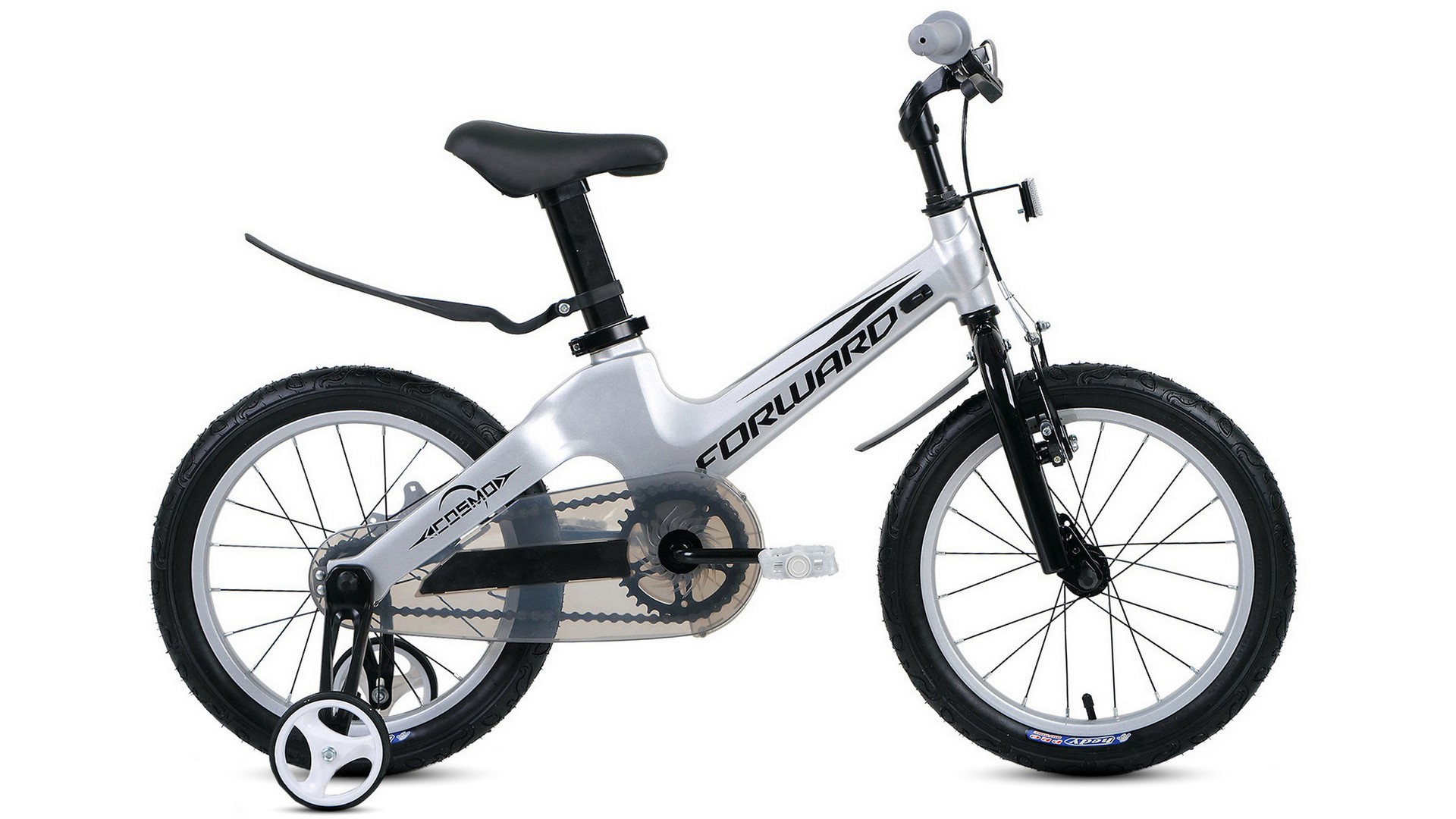 Детский велосипед Forward Cosmo 16, год 2021, цвет Серебристый