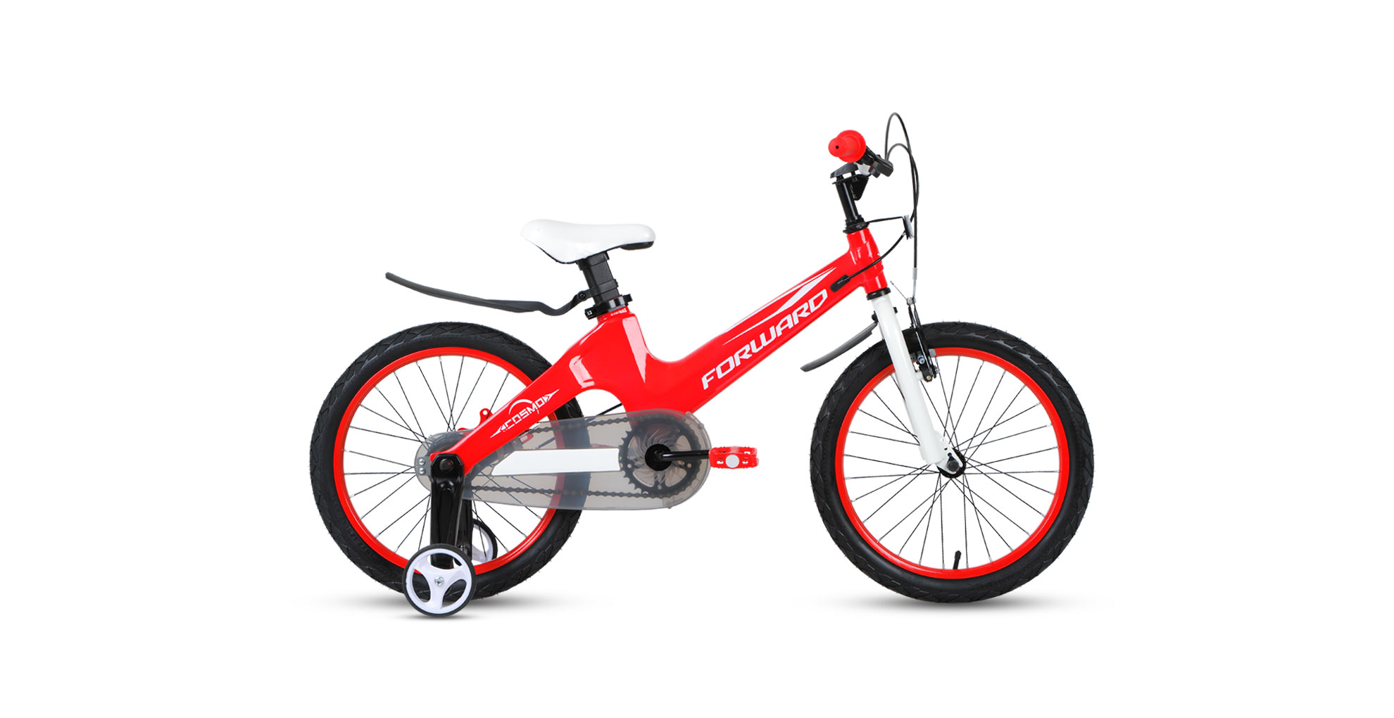 Детский велосипед Forward Cosmo 16 2.0, год 2021, цвет Красный