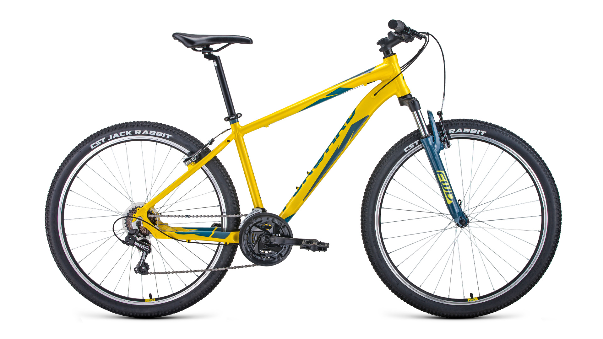 Горный велосипед Forward Apache 27.5 1.0, год 2021, цвет Желтый-Зеленый, ростовка 19