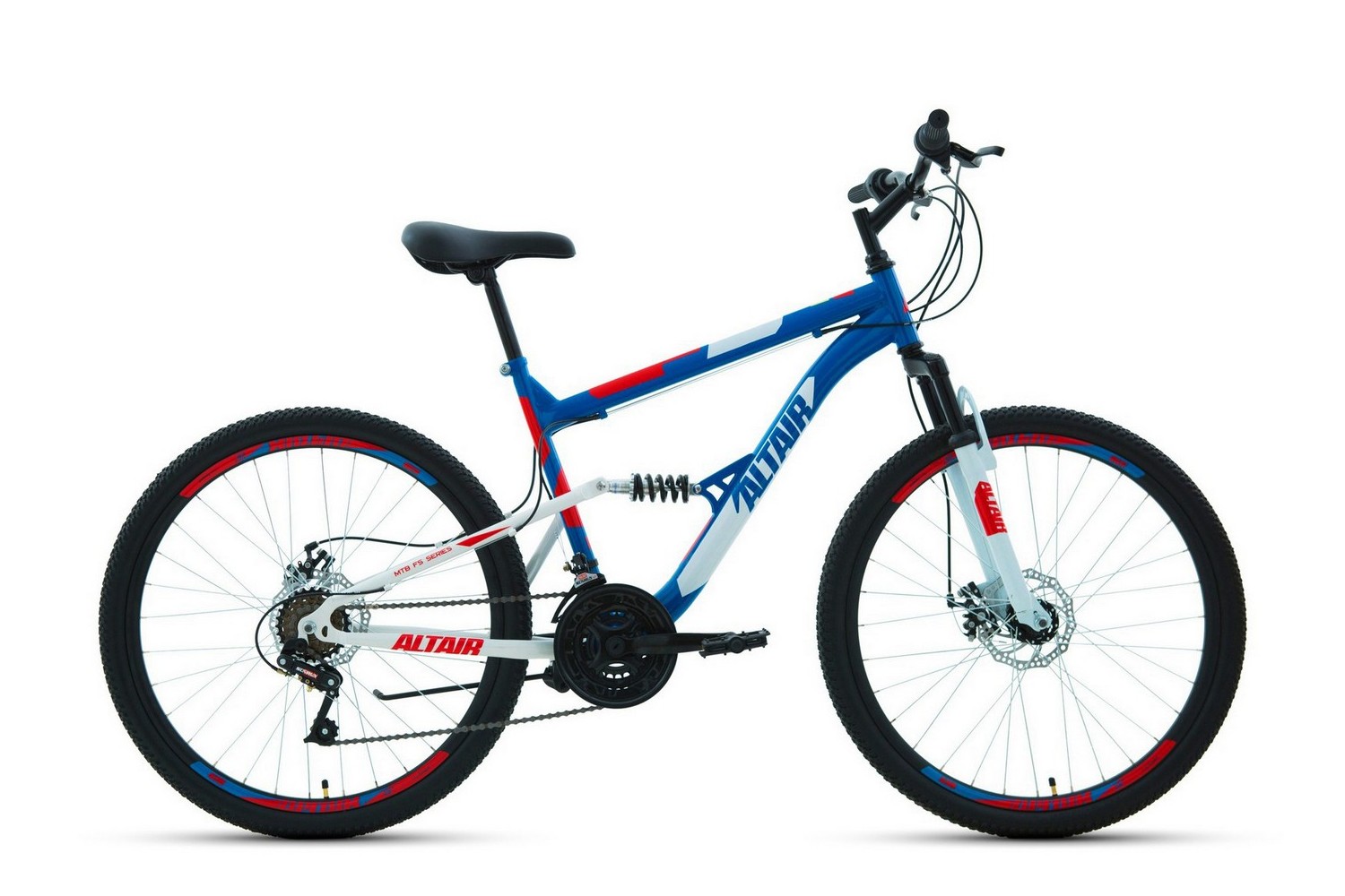Велосипеды Двухподвесы Altair MTB FS 26 2.0 Disc, год 2021, цвет Синий-Красный, ростовка 18