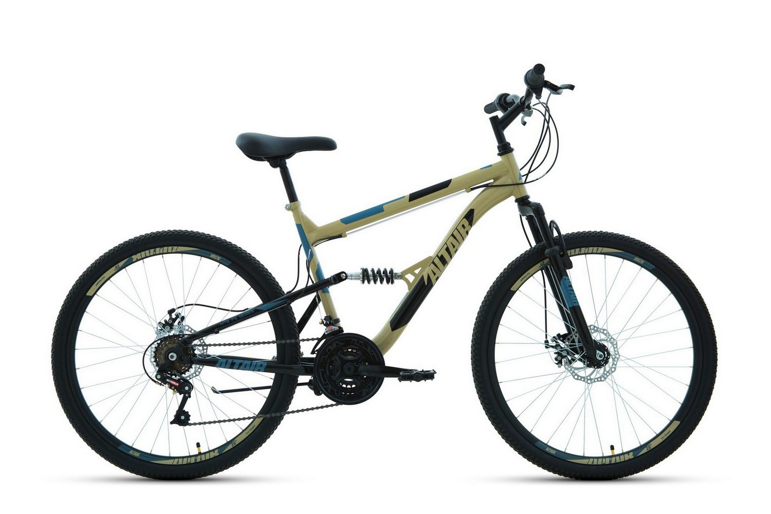 Велосипеды Двухподвесы Altair MTB FS 26 2.0 Disc, год 2021, цвет Серебристый-Оранжевый, ростовка 16