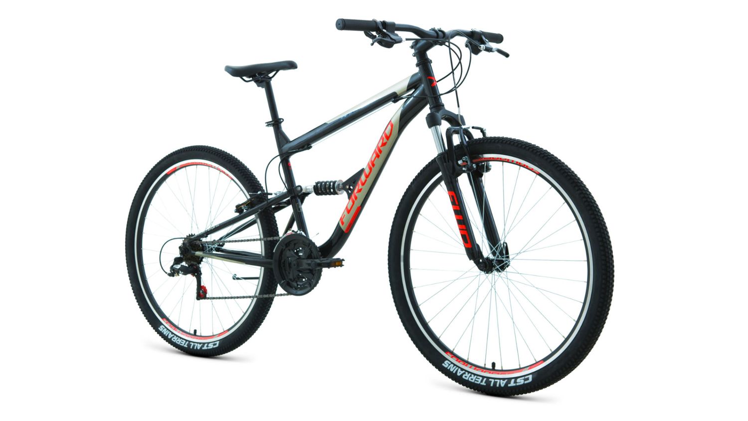 Велосипеды Двухподвесы Forward Raptor 27.5 1.0, год 2021, цвет Черный-Красный, ростовка 16