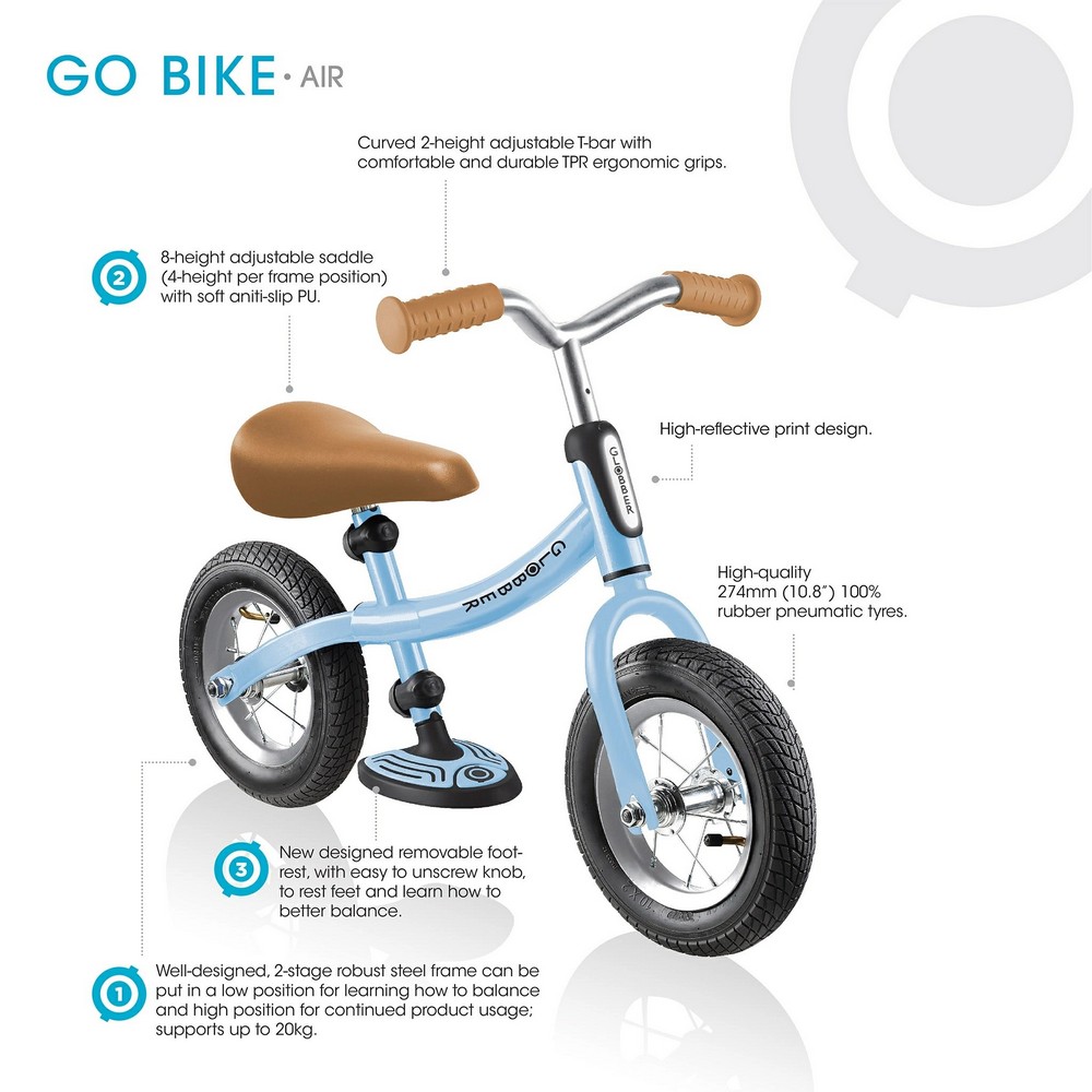 фото Детский велосипед globber go bike air, год 2020, цвет красный