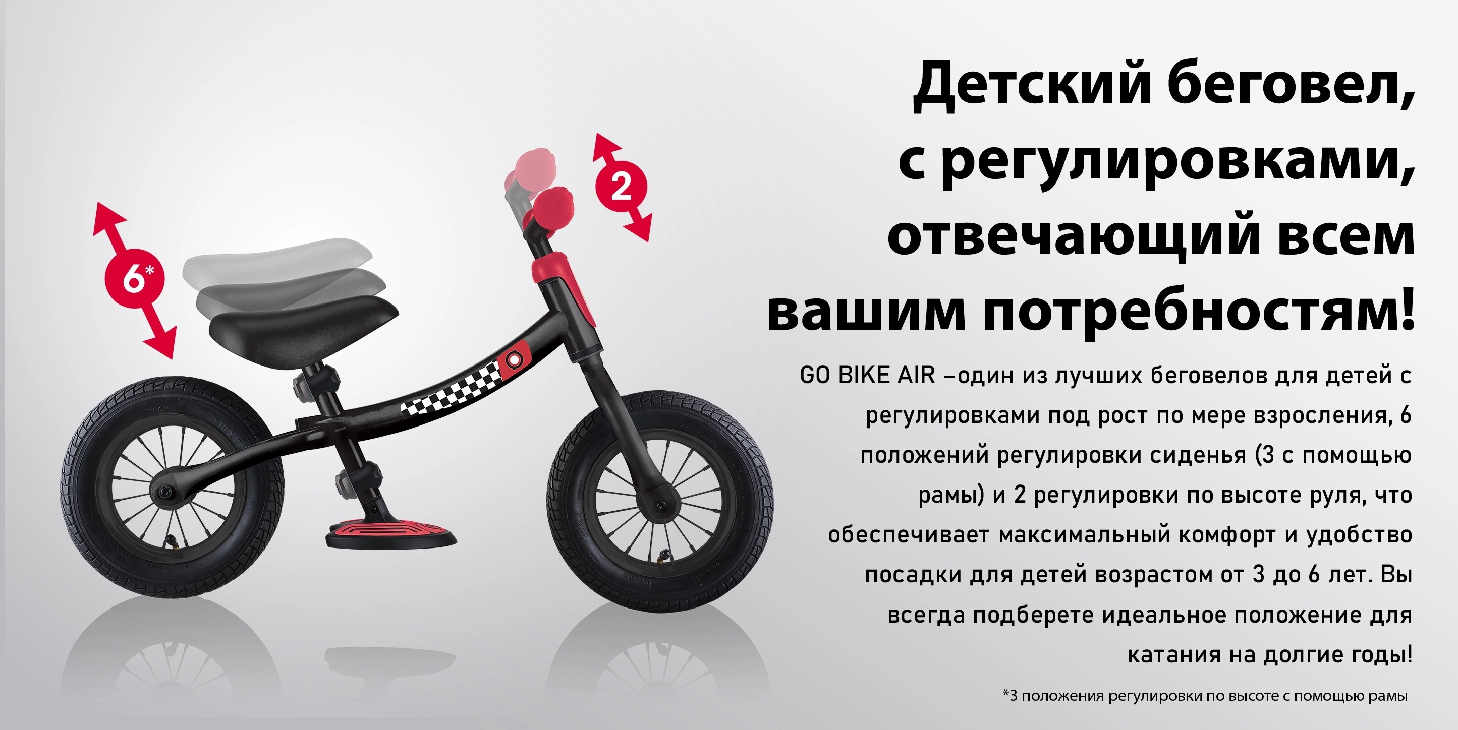 фото Детский велосипед globber go bike air, год 2020, цвет красный