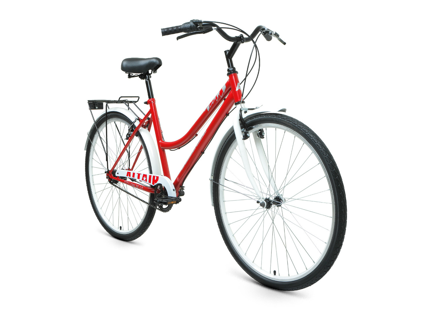Дорожный велосипед Altair City 28 Low 3.0, год 2021, цвет Красный-Белый, ростовка 19