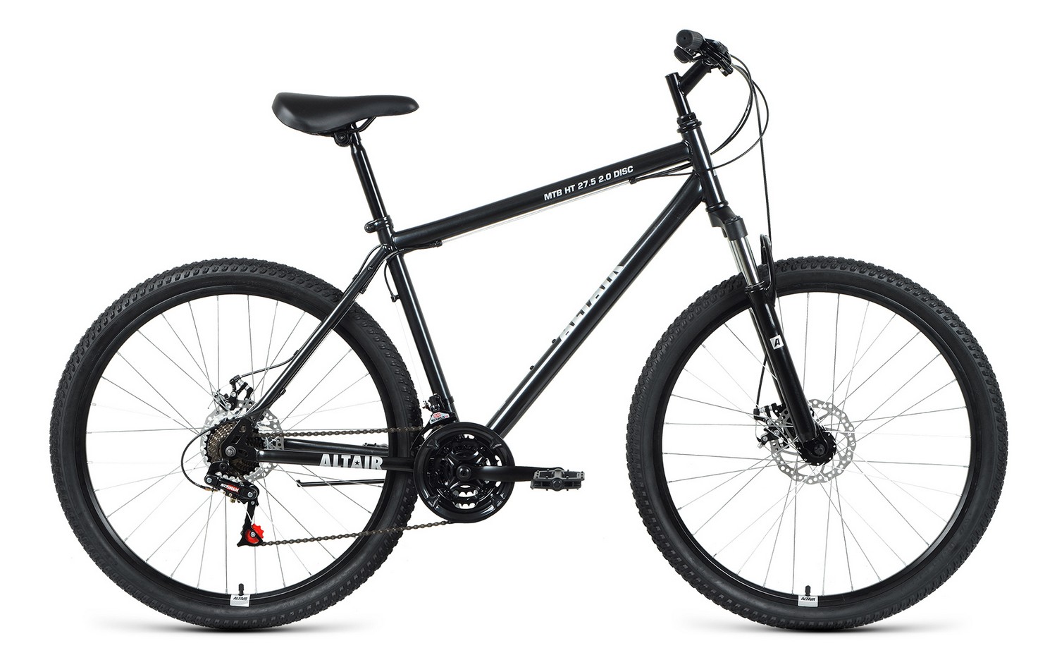 Горный велосипед Altair MTB HT 27.5 2.0 Disc, год 2021, цвет Черный-Серебристый, ростовка 17