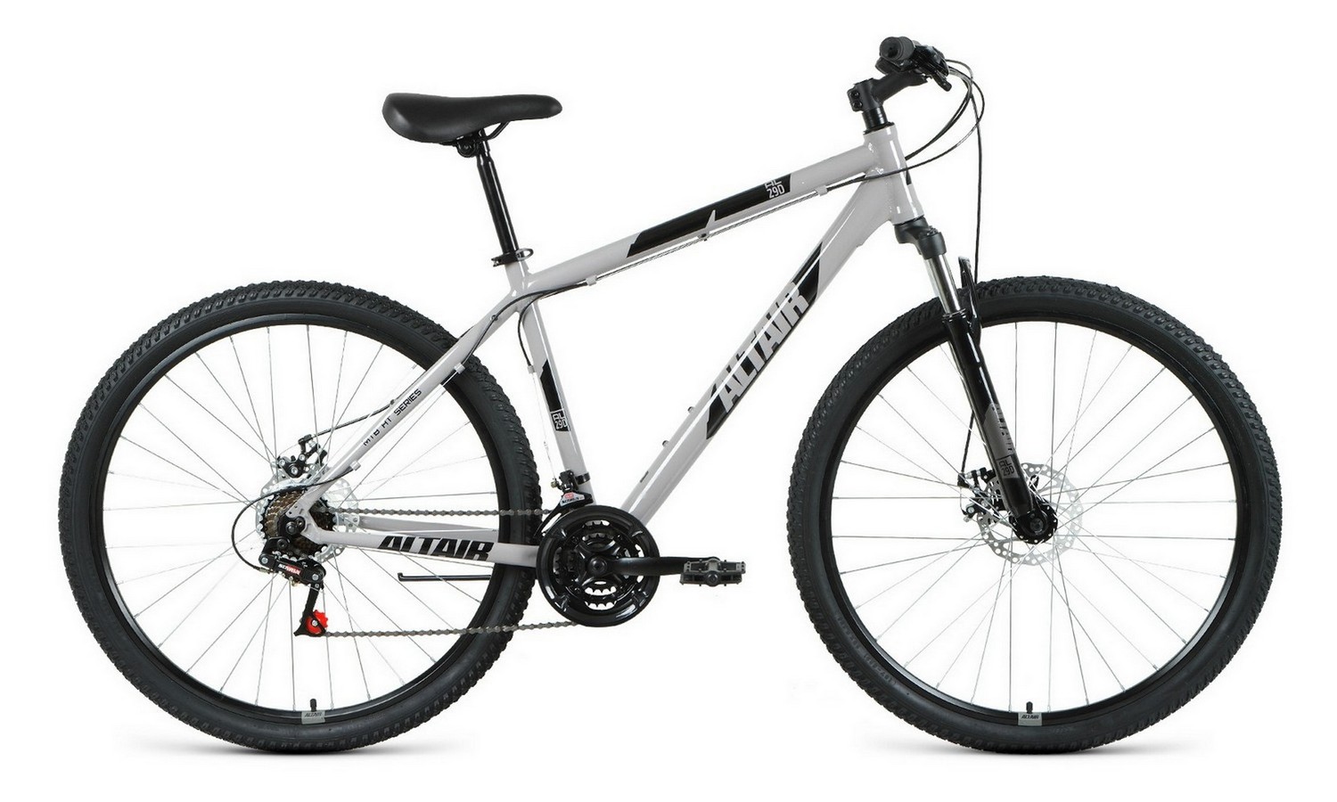 Горный велосипед Altair AL 29 D, год 2021, цвет Серебристый-Черный, ростовка 19