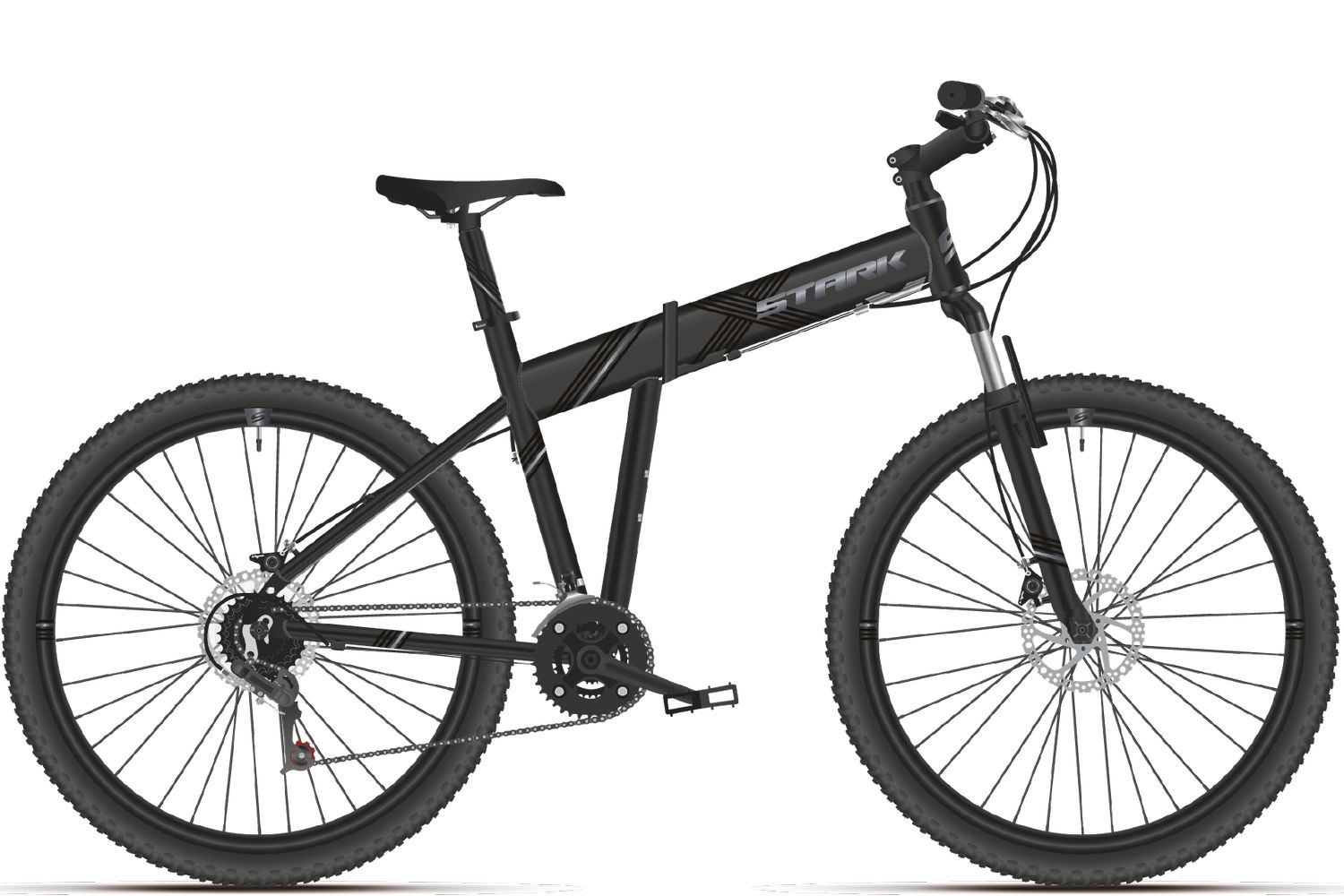 Складной велосипед Stark Cobra 27.2 HD, год 2021, цвет Черный-Серебристый, ростовка 18