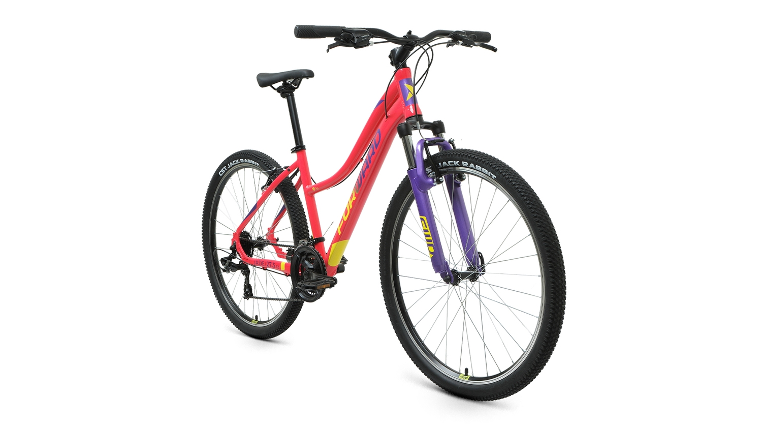 фото Женский велосипед forward jade 27.5 1.0, год 2022, цвет розовый-желтый, ростовка 16.5