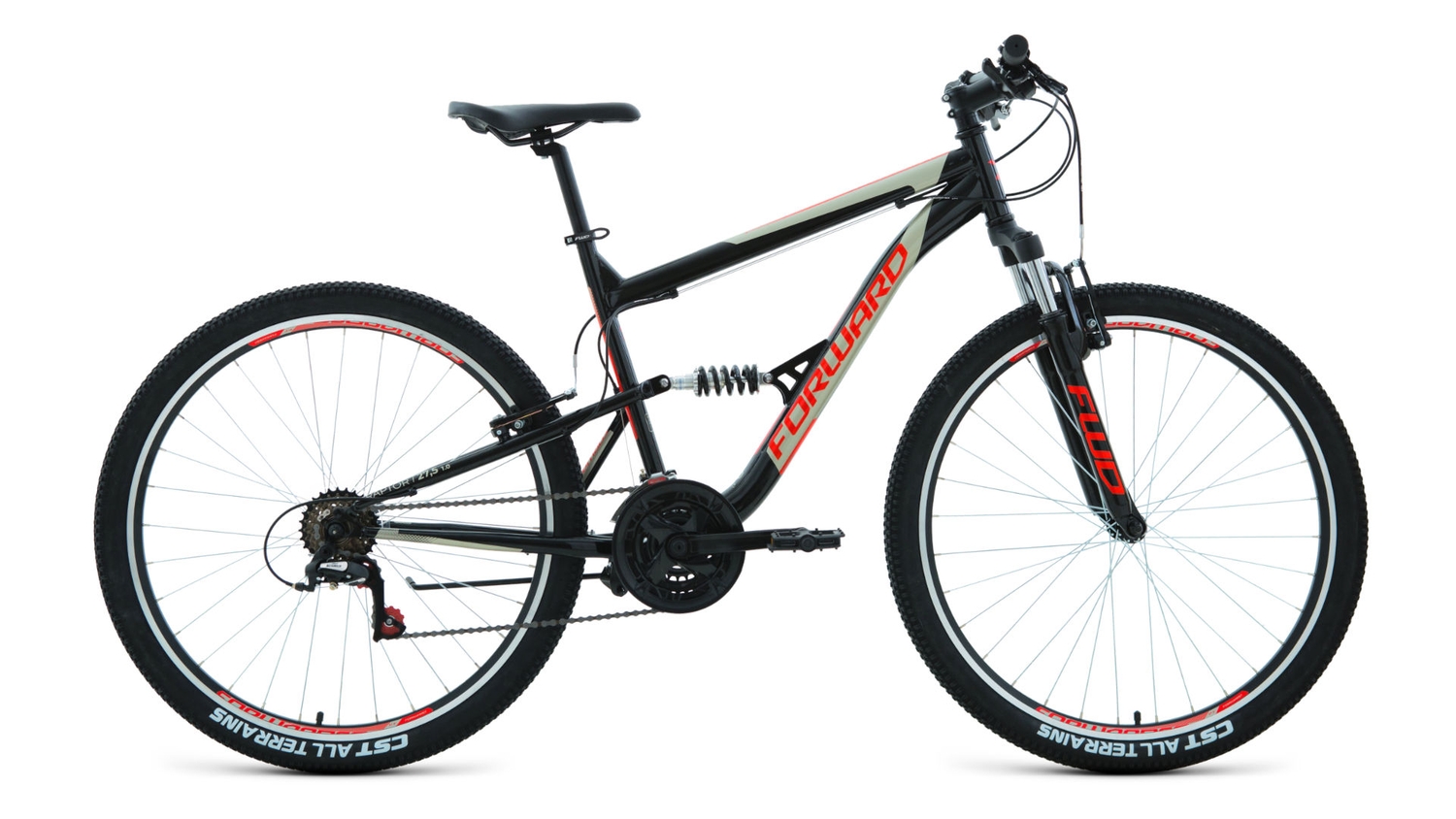 Велосипеды Двухподвесы Forward Raptor 27.5 1.0, год 2022, цвет Черный-Красный, ростовка 16
