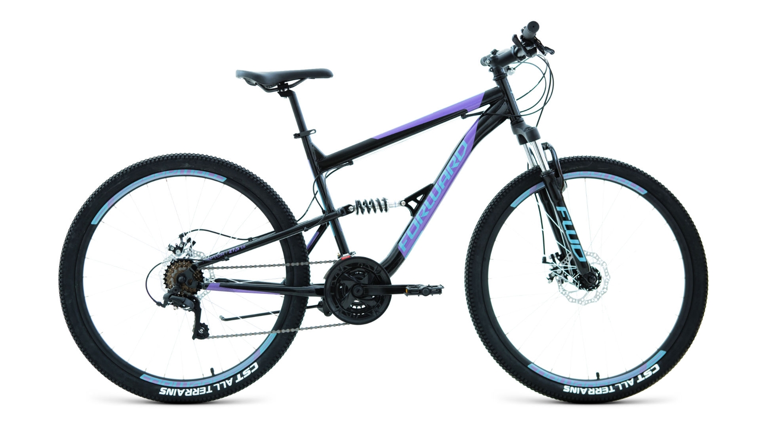Велосипеды Двухподвесы Forward Raptor 27.5 2.0 D, год 2022, цвет Черный-Фиолетовый, ростовка 16