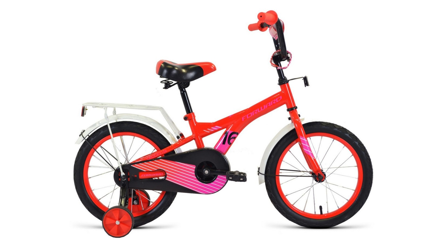 Детский велосипед Forward Crocky 16, год 2022, цвет Красный-Фиолетовый