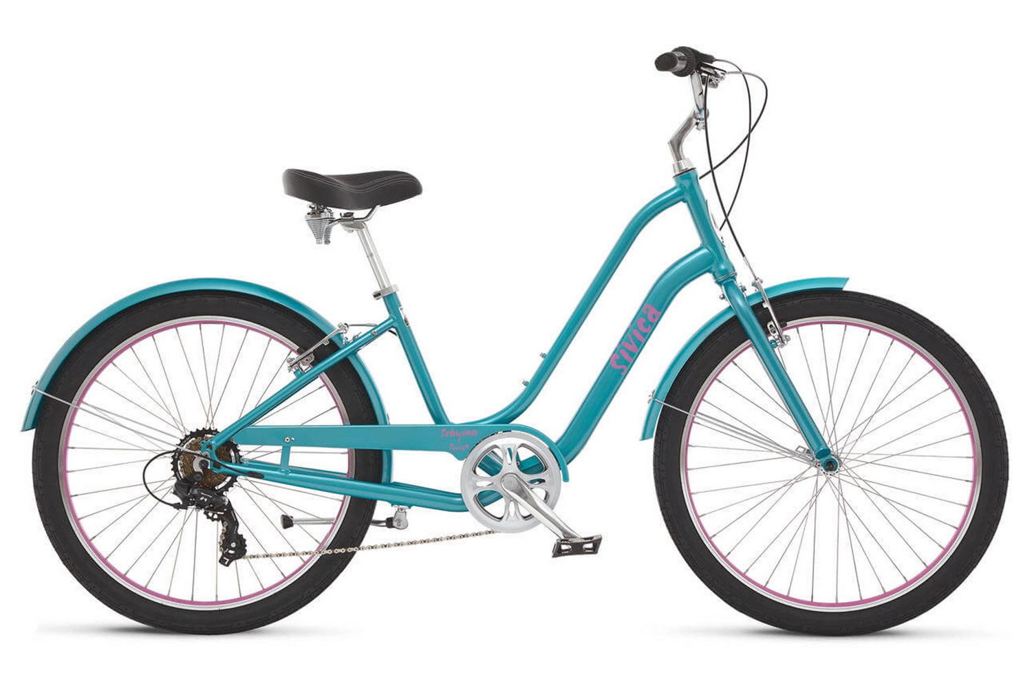 Женский велосипед Schwinn Sivica 7 Women, год 2021, цвет Голубой-Зеленый