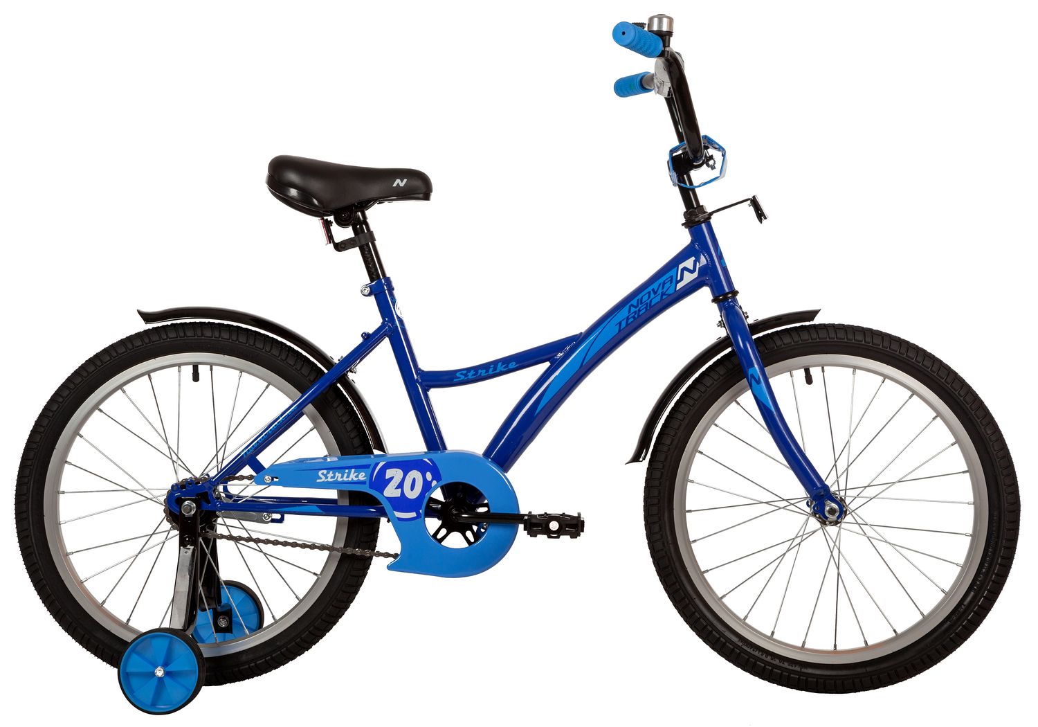 Детский велосипед Novatrack Strike 20, год 2022, цвет Синий