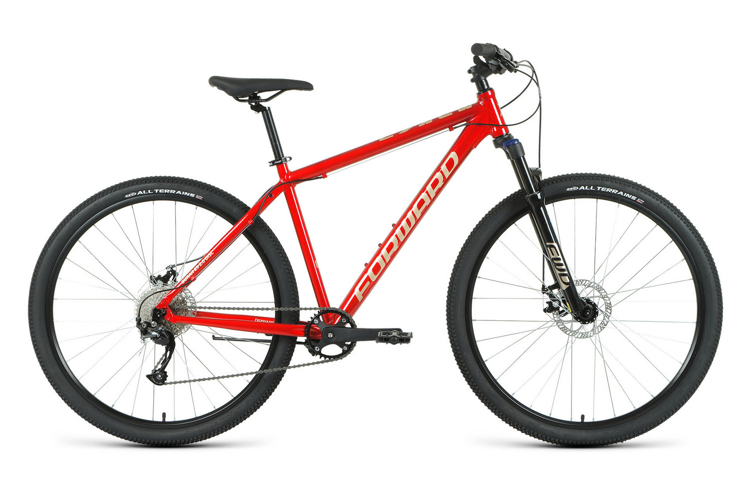 Горный велосипед Forward Buran 29 2.0 Disc, год 2021, цвет Красный-Серебристый, ростовка 19