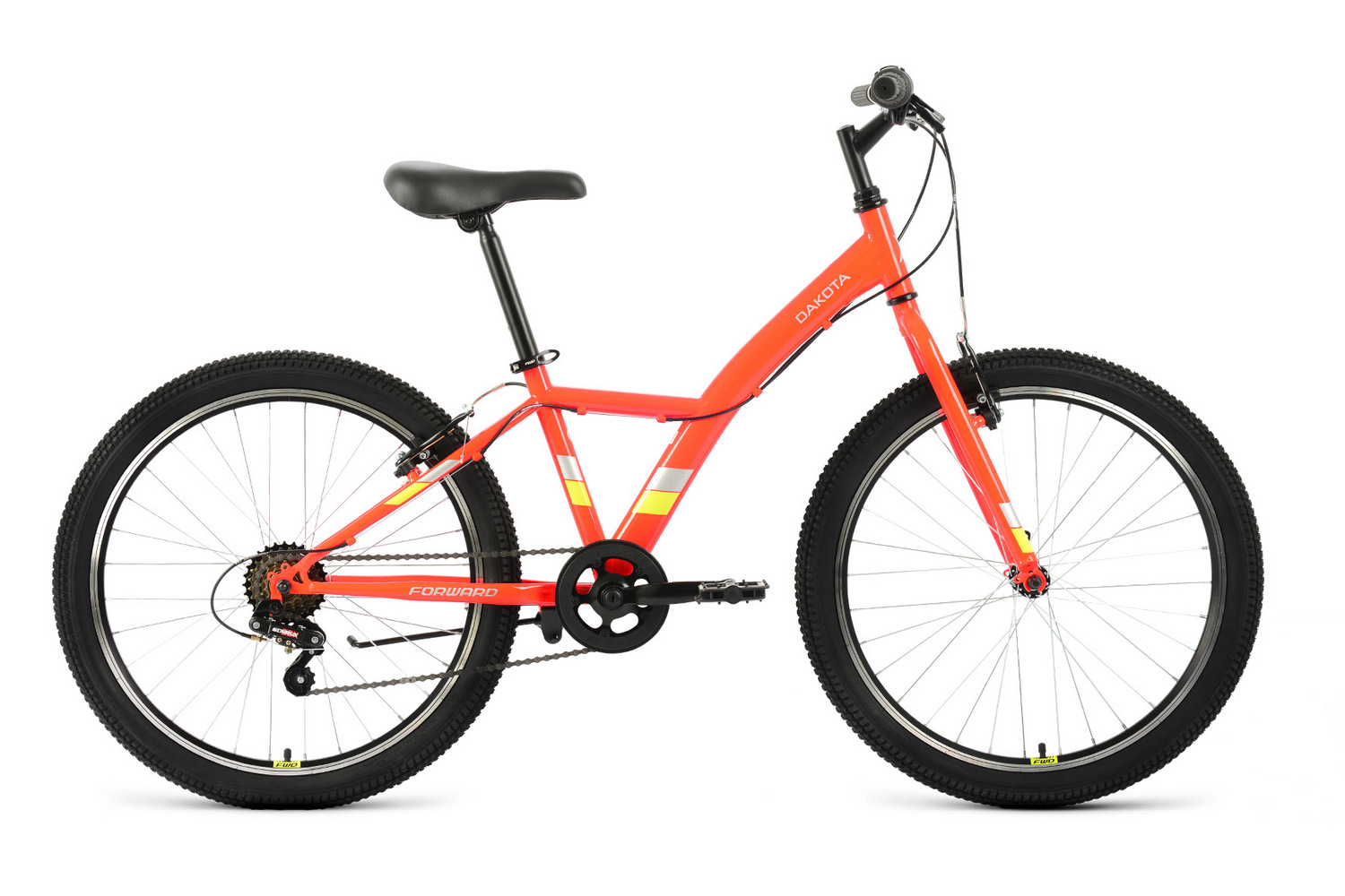 Подростковый велосипед Forward Dakota 24 1.0, год 2022, цвет Красный-Желтый, ростовка 13