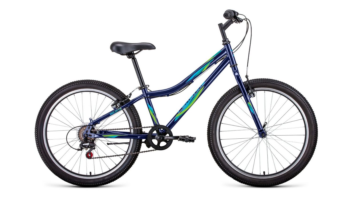 Подростковый велосипед Forward Iris 24 1.0, год 2022, цвет Синий-Зеленый