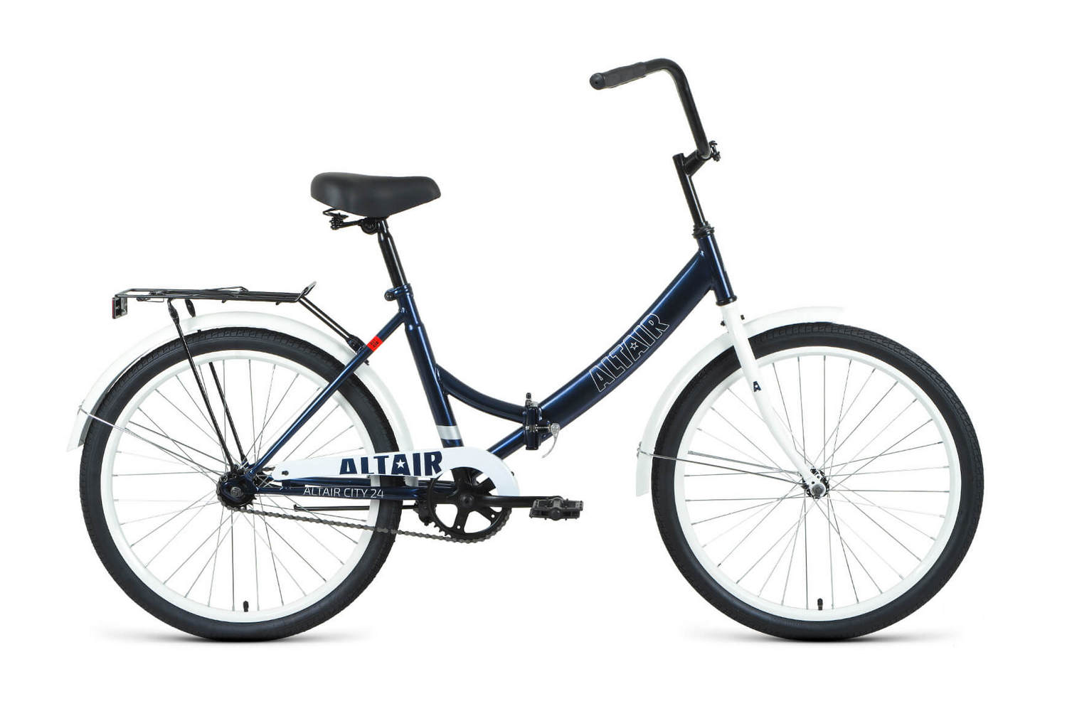 Складной велосипед Altair City 24, год 2022, цвет Синий-Серебристый, ростовка 16
