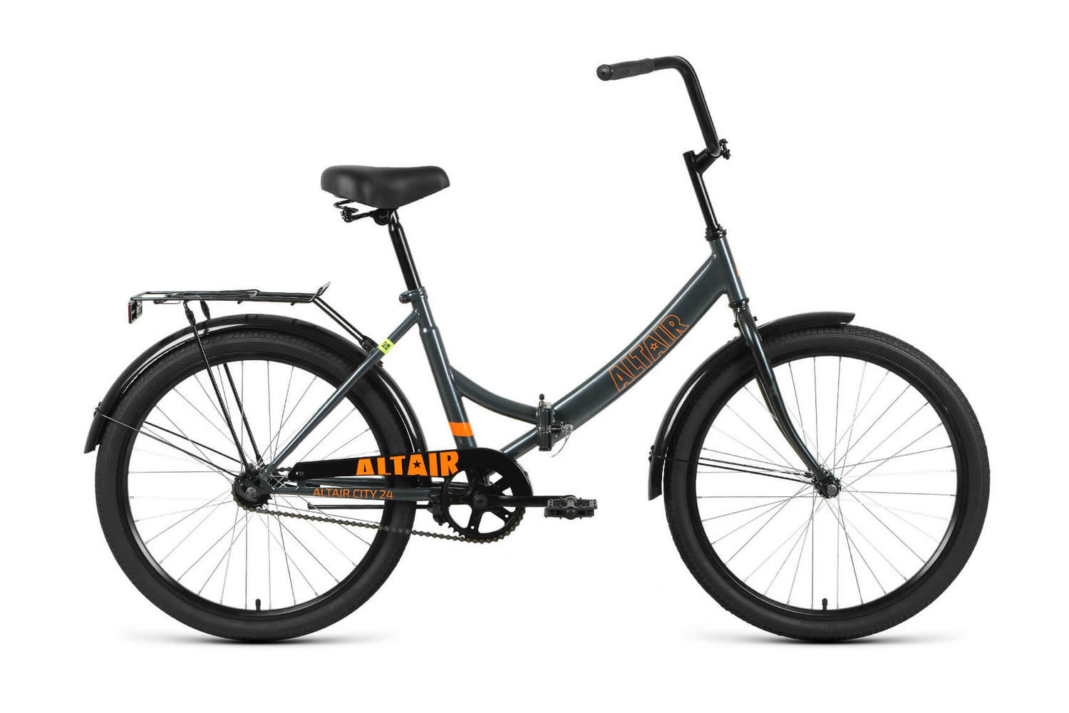 Складной велосипед Altair City 24, год 2022, цвет Серебристый-Оранжевый, ростовка 16