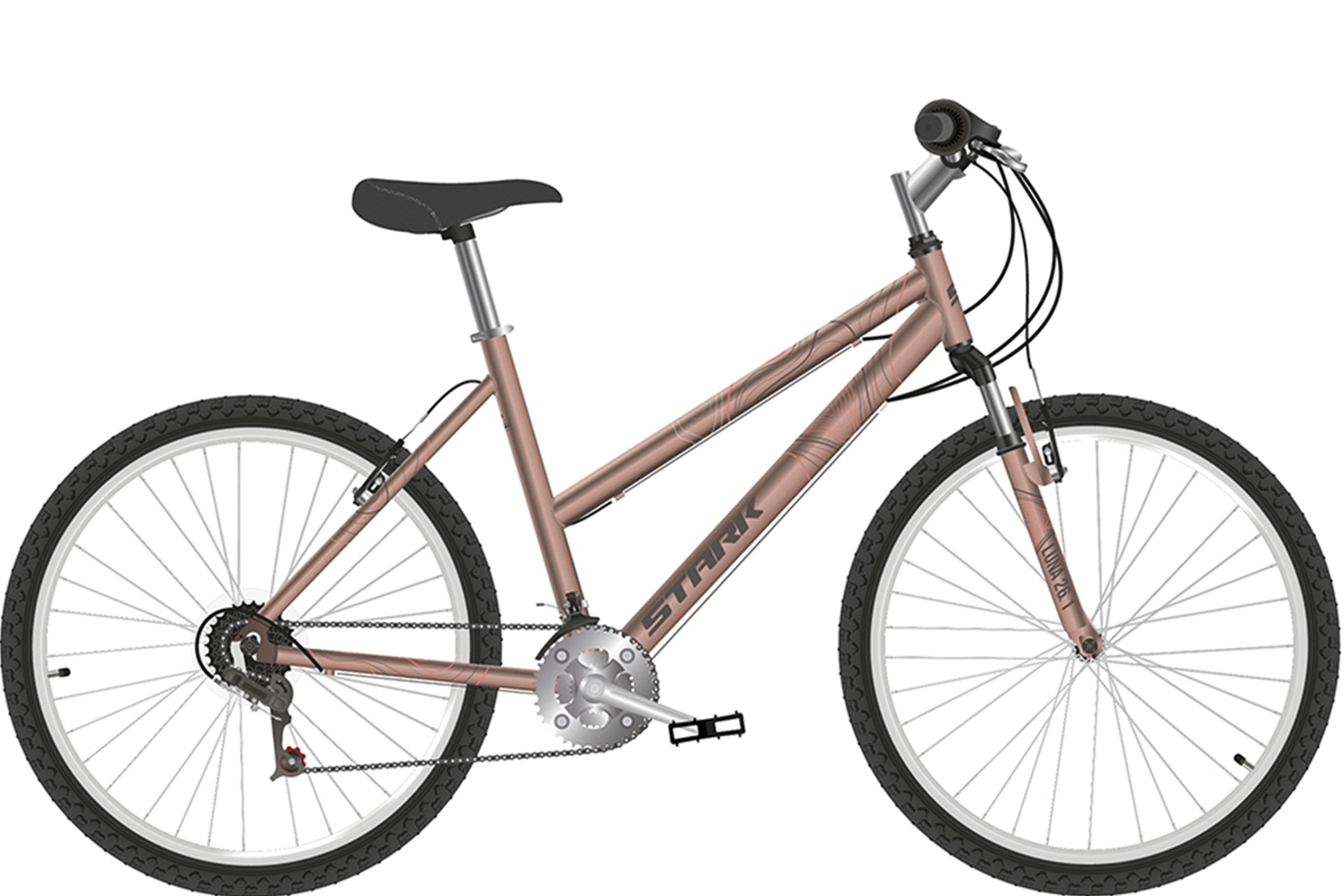 Женский велосипед Stark Luna 26.1 V, год 2022, цвет Коричневый-Серебристый, ростовка 14.5