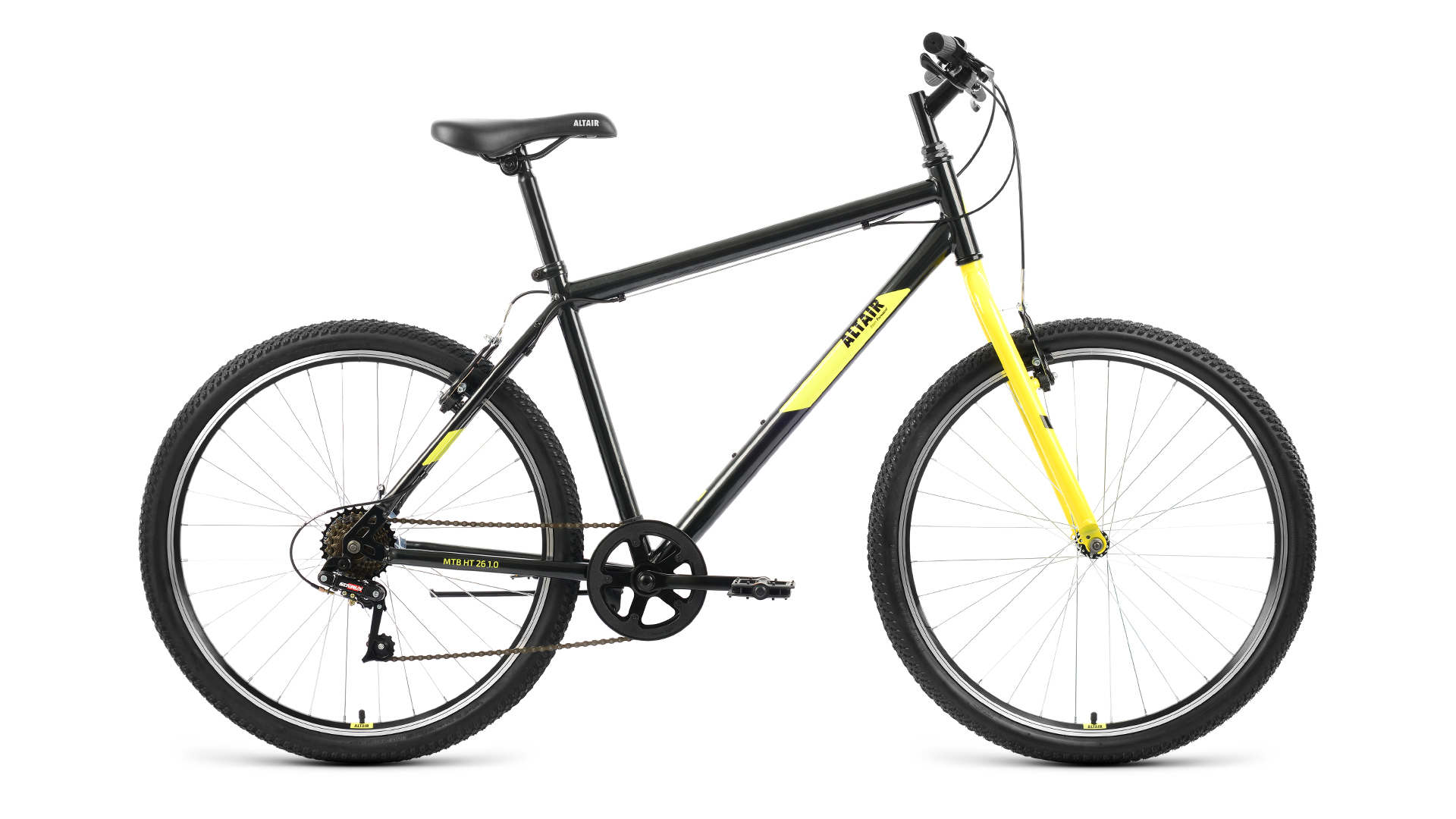 Горный велосипед Altair MTB HT 26 1.0, год 2022, цвет Черный-Желтый, ростовка 19