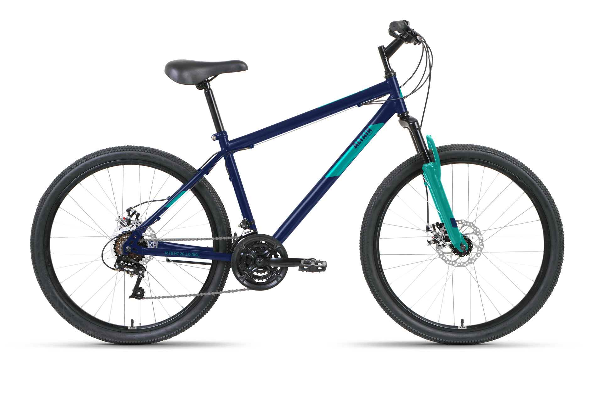 Горный велосипед Altair MTB HT 26 2.0 D, год 2022, цвет Синий-Зеленый, ростовка 17