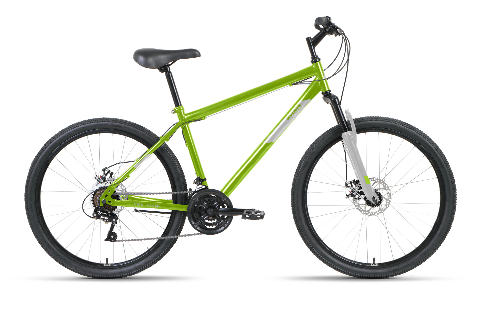 Горный велосипед Altair MTB HT 26 2.0 D, год 2022, цвет Зеленый-Серебристый, ростовка 17