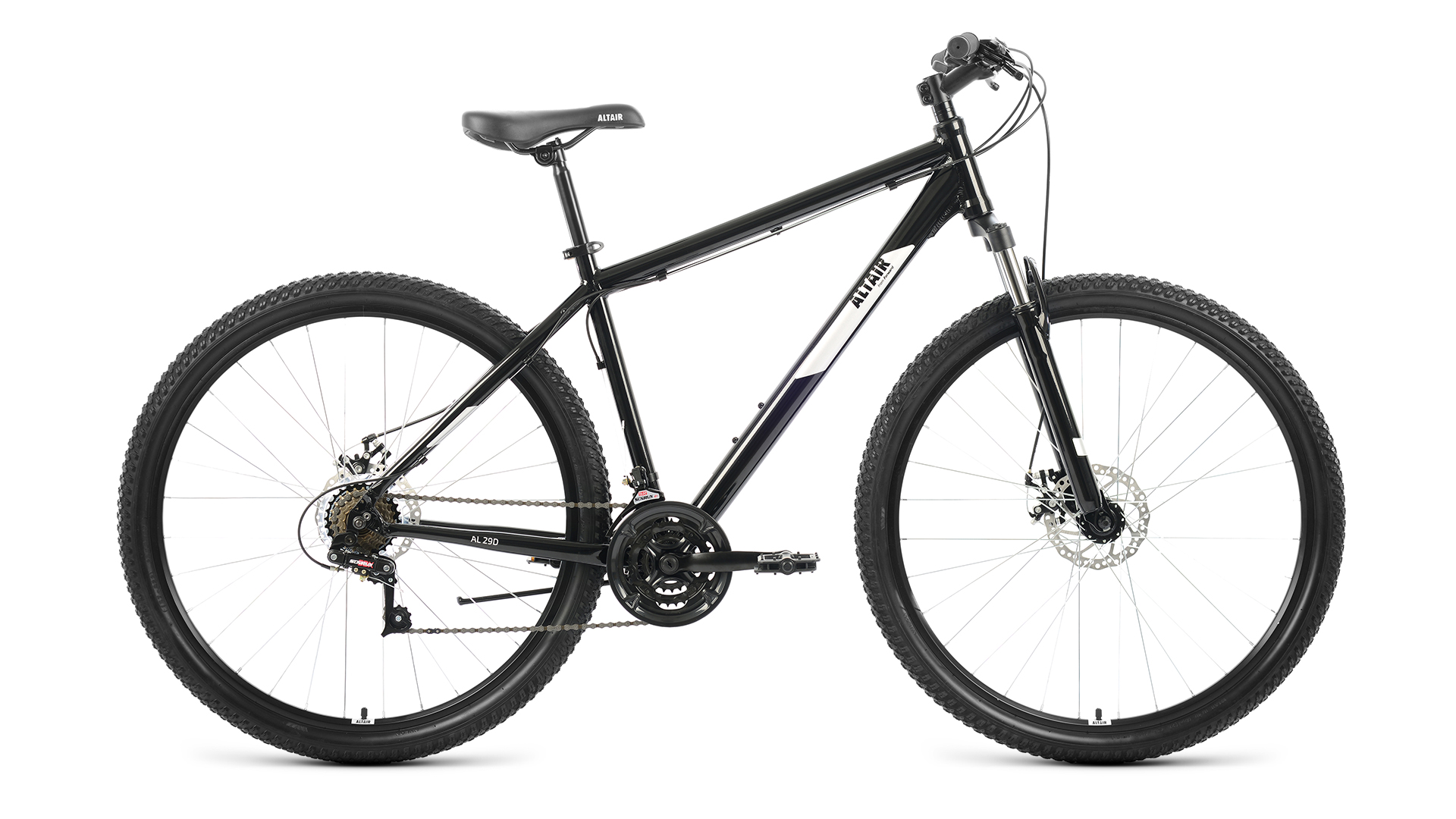 Горный велосипед Altair AL 29 D, год 2022, цвет Черный-Серебристый, ростовка 19