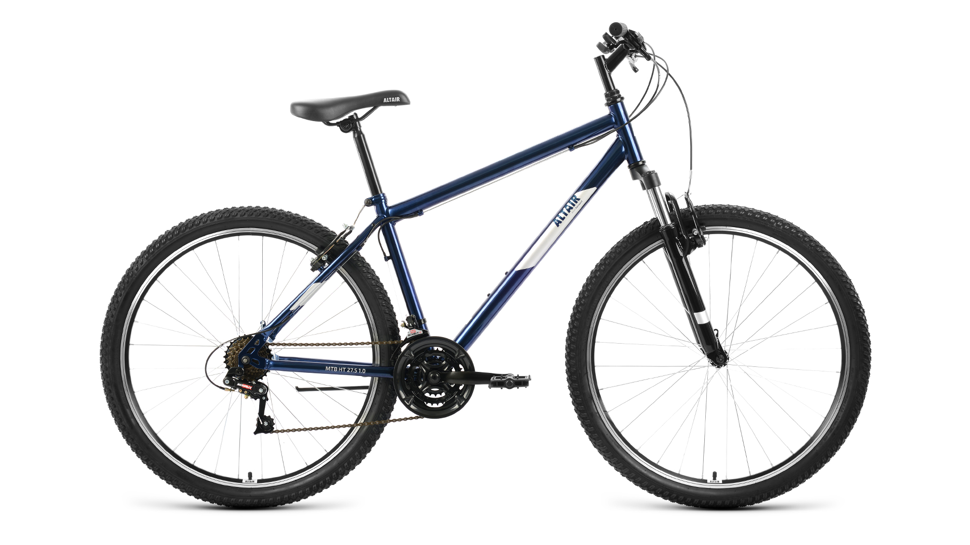 Горный велосипед Altair MTB HT 27.5 1.0, год 2022, цвет Синий-Серебристый, ростовка 17