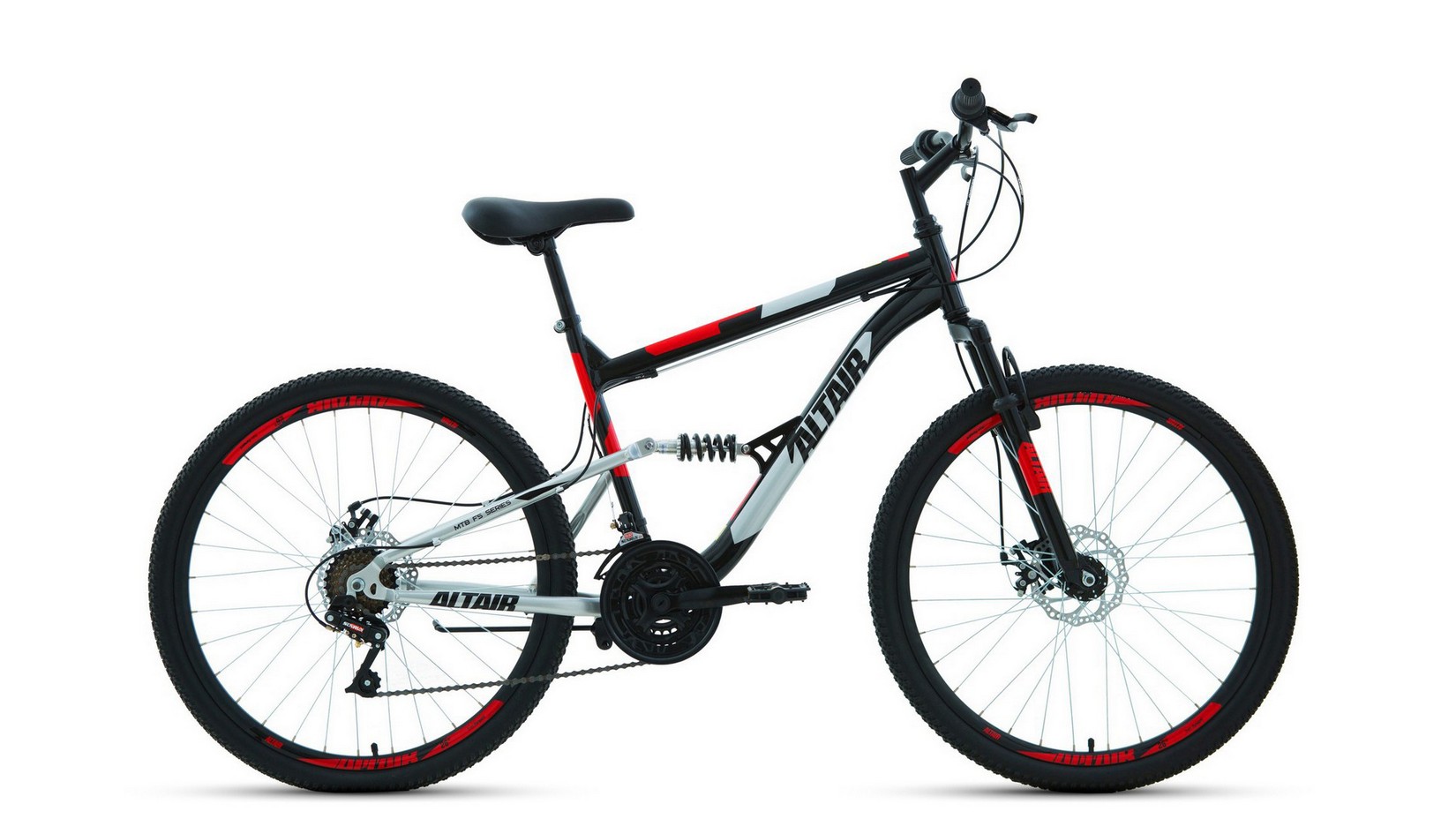 Велосипеды Двухподвесы Altair MTB FS 26 2.0 D, год 2022, цвет Черный-Красный, ростовка 18