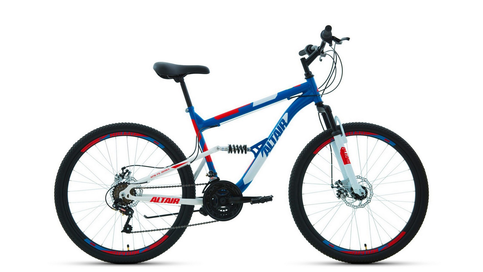 Велосипеды Двухподвесы Altair MTB FS 26 2.0 D, год 2022, цвет Синий-Красный, ростовка 16